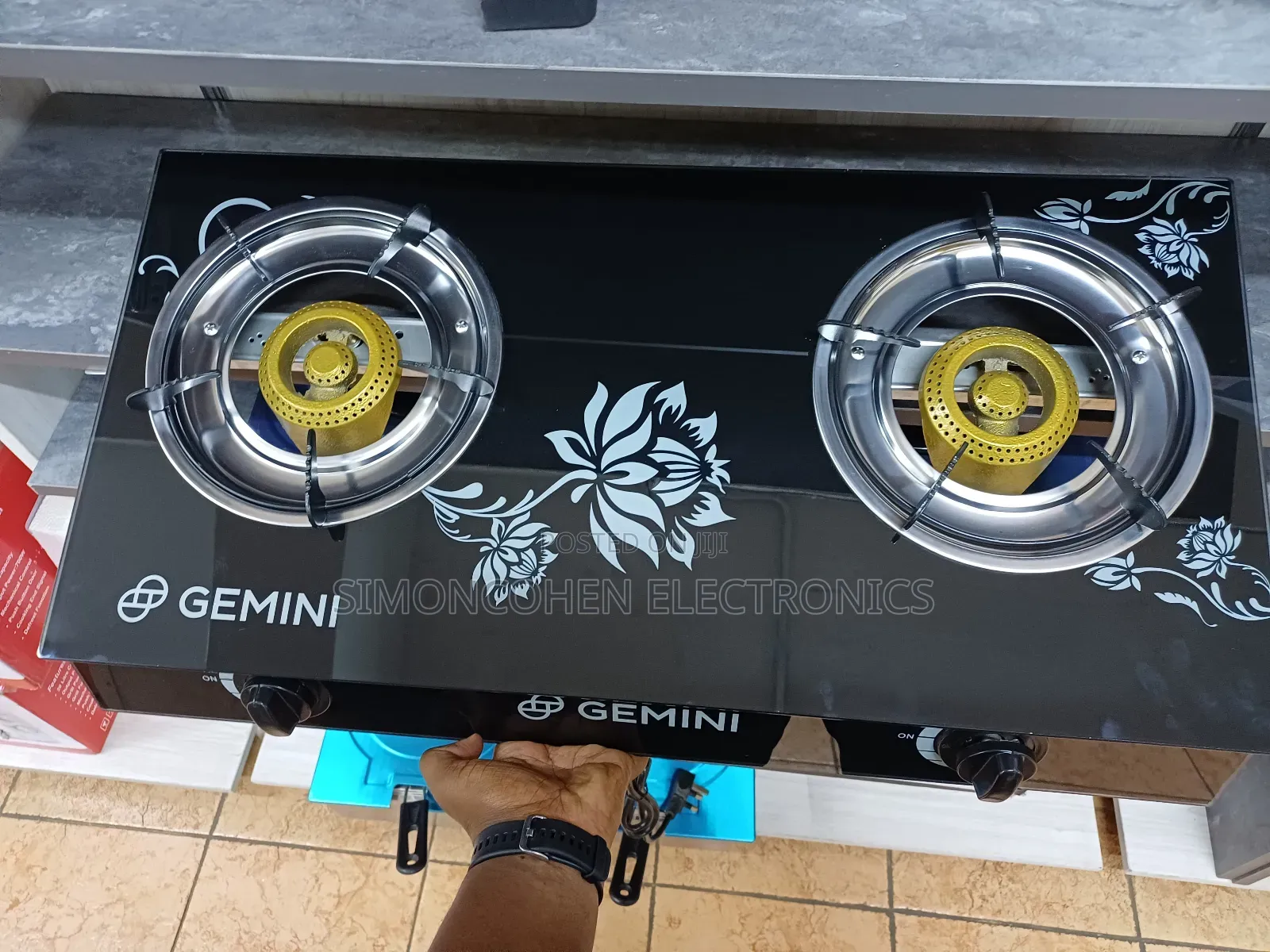 Gemini 2 Burner Gas Cooker Glass Top