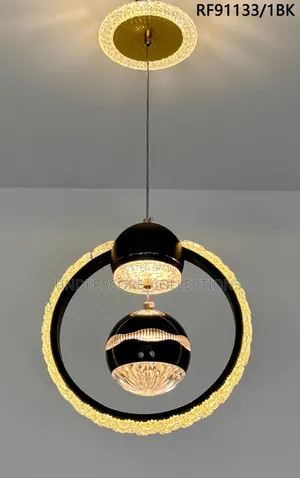 Modern Chandelier in Black and Gold