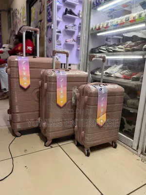 Rose Gold 3 in 1 Rubber Suitcase at 7,000