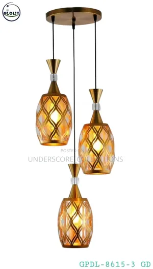 Luxurious 3 in 1 Golden Pendant Lights