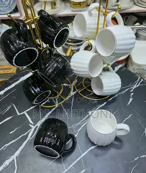 6pcs and Aesthetic Fine Porcelain Tea/Coffee Mugs