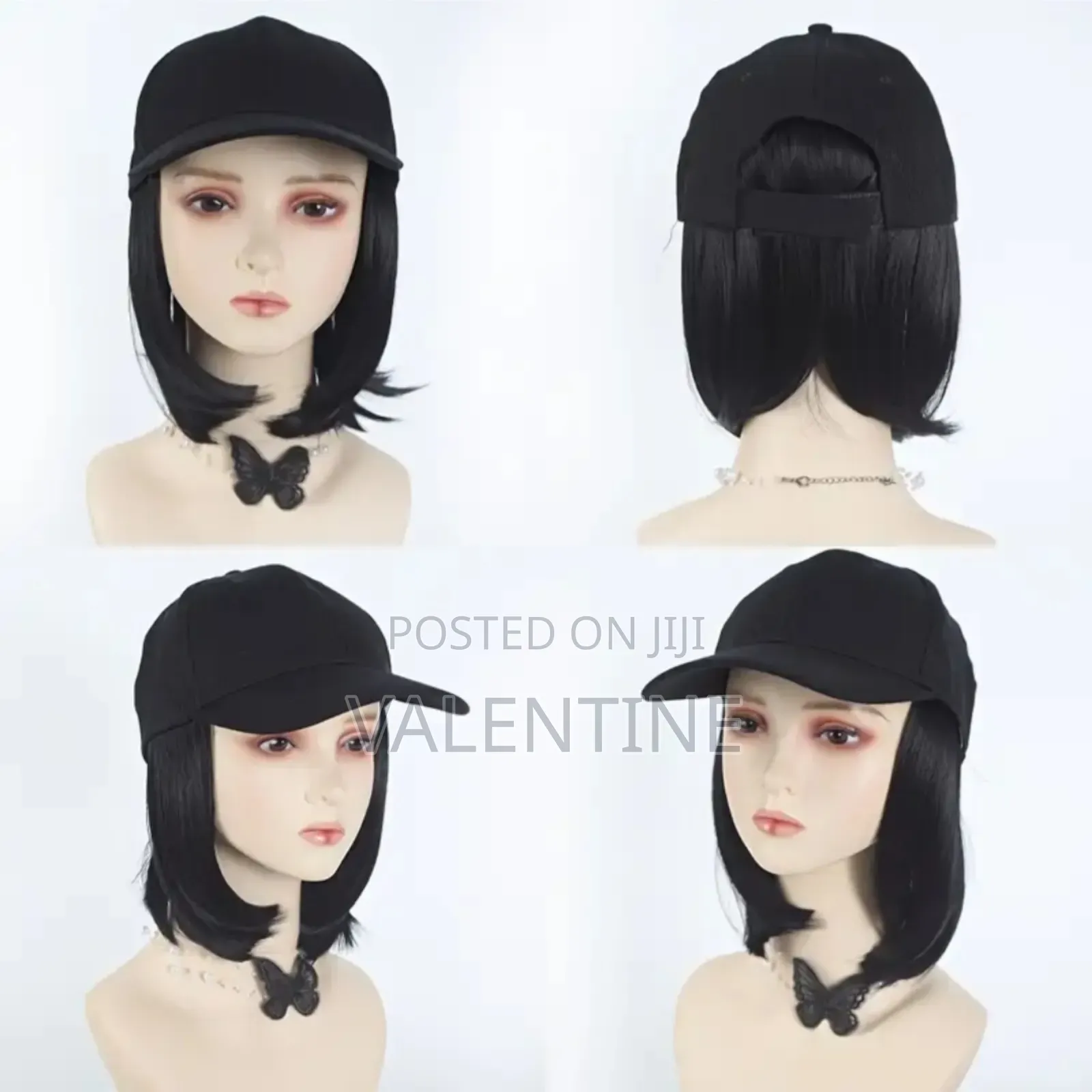 Short Bob Wig With Baseball Cap