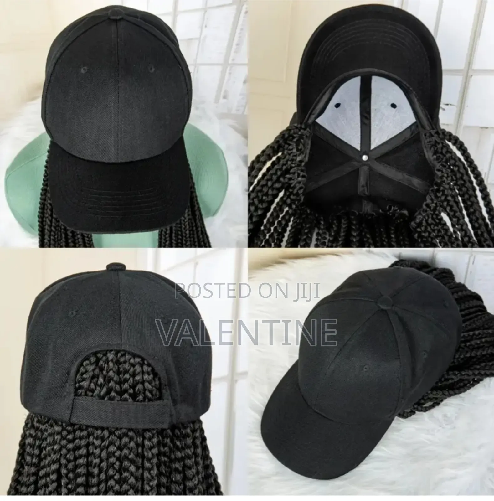 Braided Cap Wig With Box Braids Curly Tips