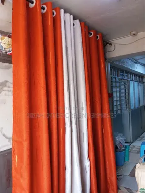 Orange and Baige Curtain Blend