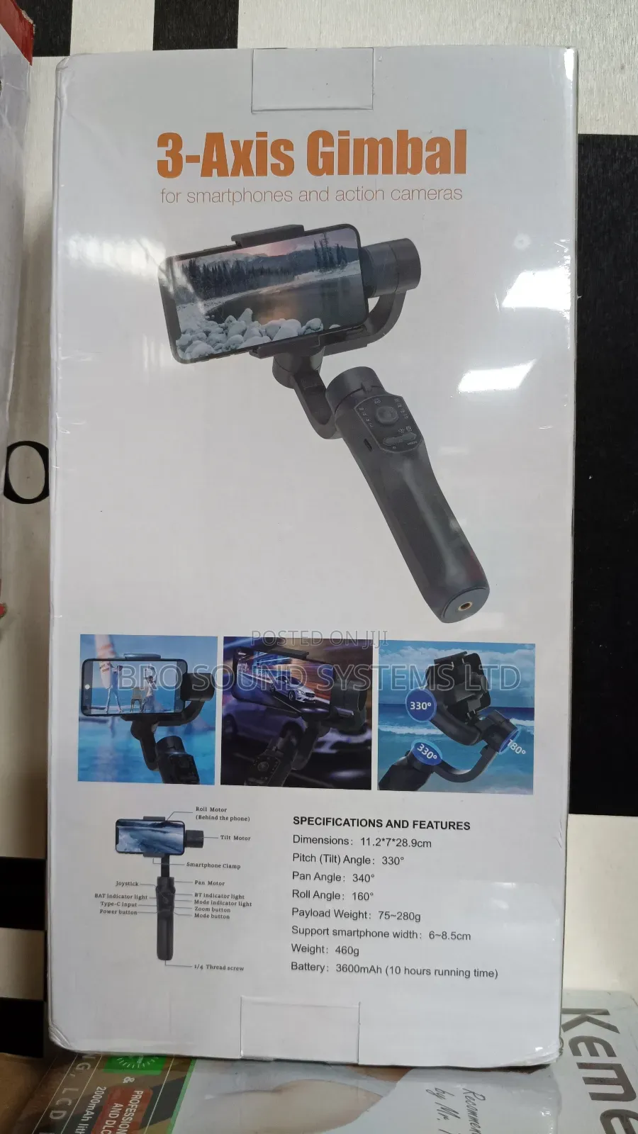 Gimbal 3 Axis Mobile Tripod Smart Xe Stabilizer, Selfie Stick