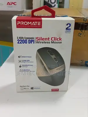 Promate 2.4ghz Ergonomic 2200 Dpi Silent Click Wireless Mouse