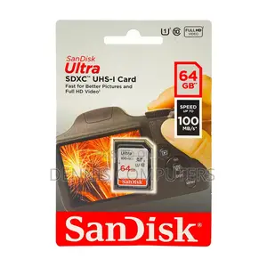 Sandisk Ultra SDXC Card and SDHC Upto 100mb/S 64gb
