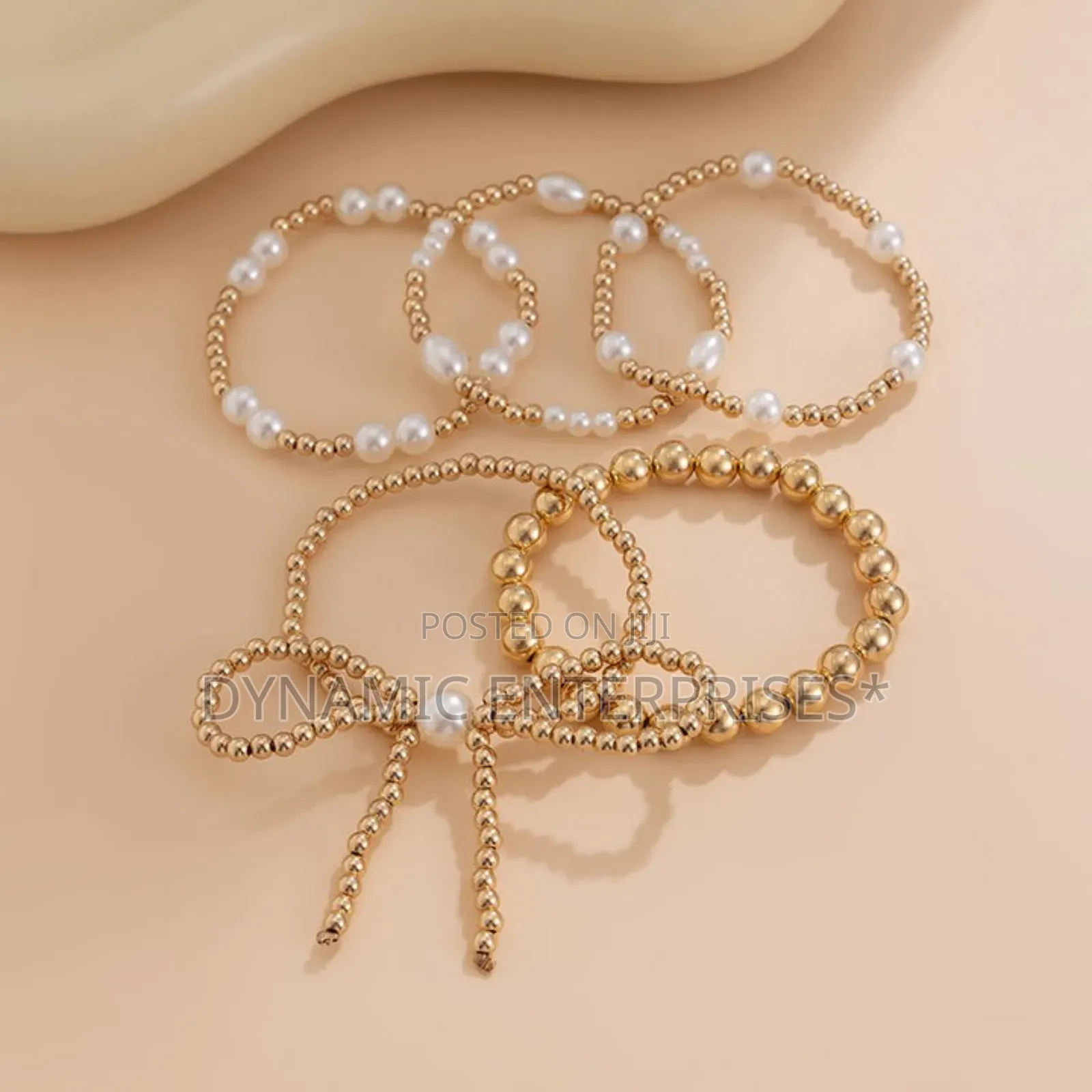 5 PCS Pearl Bow Bangles