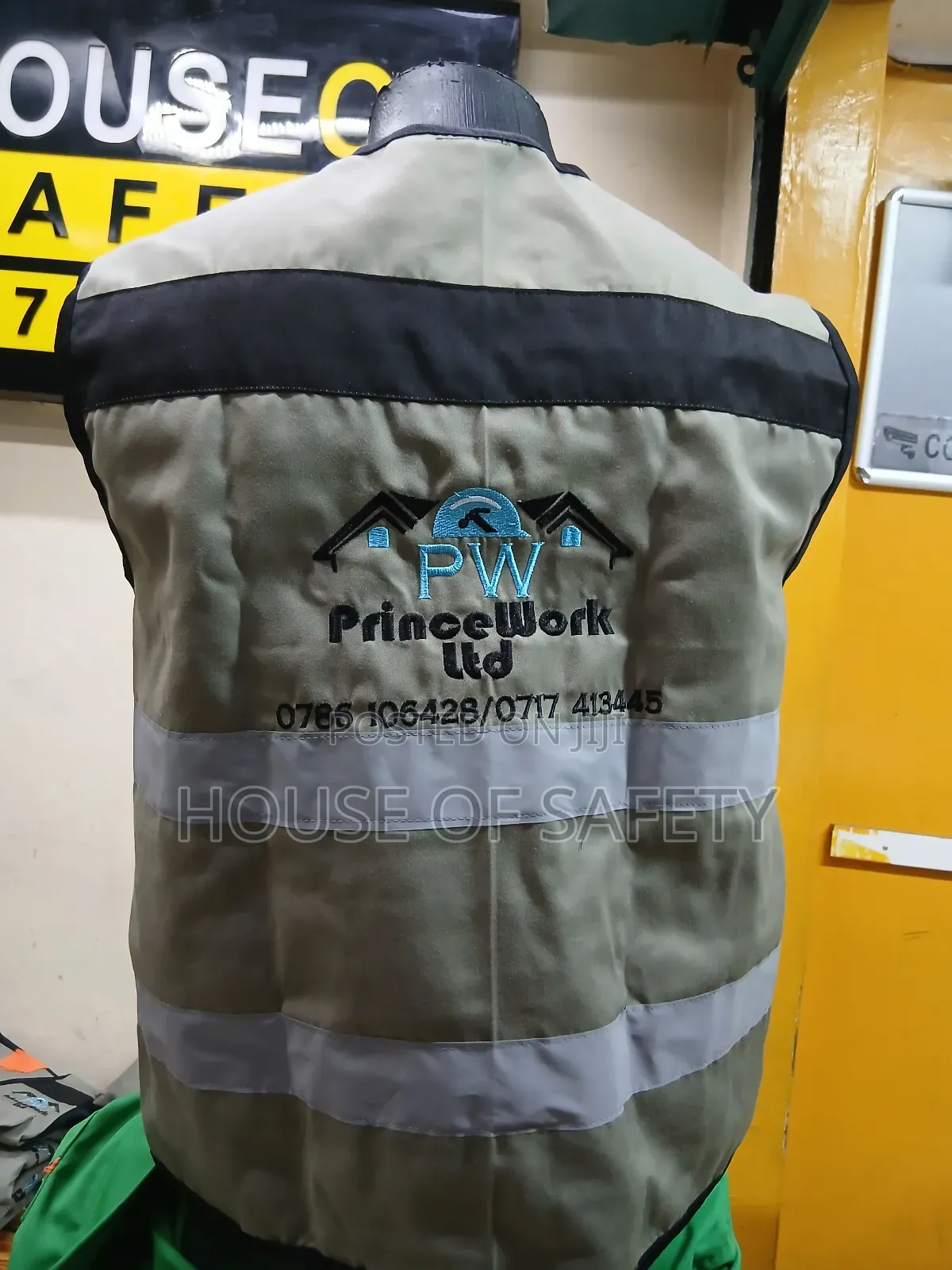 Black Piping Safety Jacket