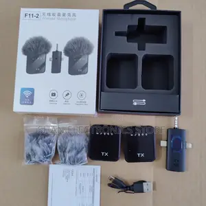 F15 (2in1) Dual Noise Cancelling Prof Wireless Mic for Android/Iphon