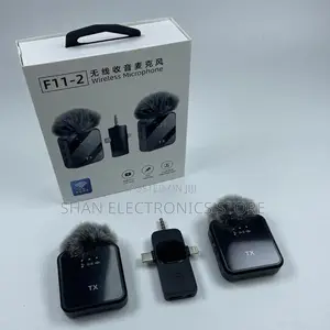 Dual Noise Cancelling Wireless F11-2 Microphone With 3 in 1