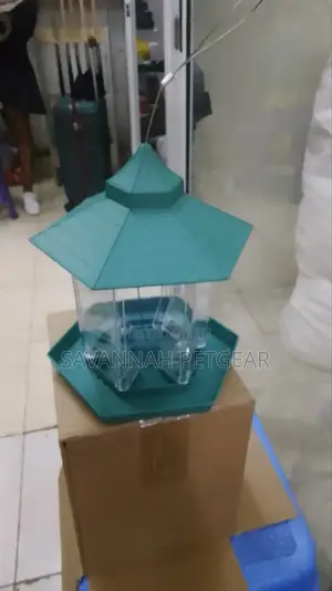 Gazebo-Style Hanging Bird Feeder - Dirty Green Colour