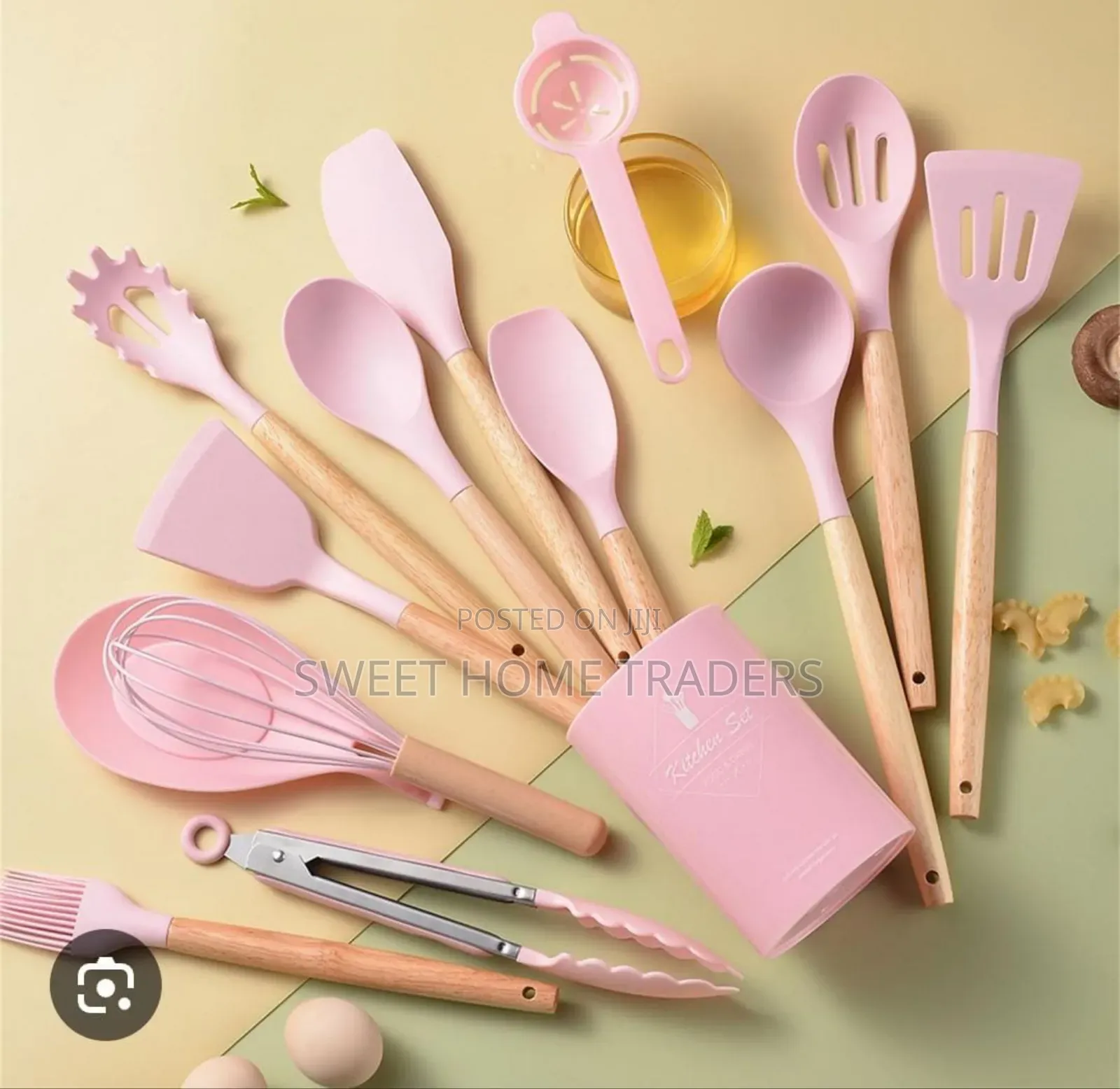 11 PCS Silicone Spoon Pink 