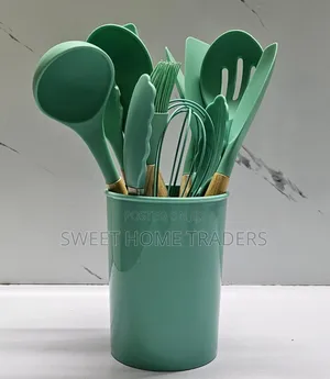 11 PCS Silicone Spoon Green.