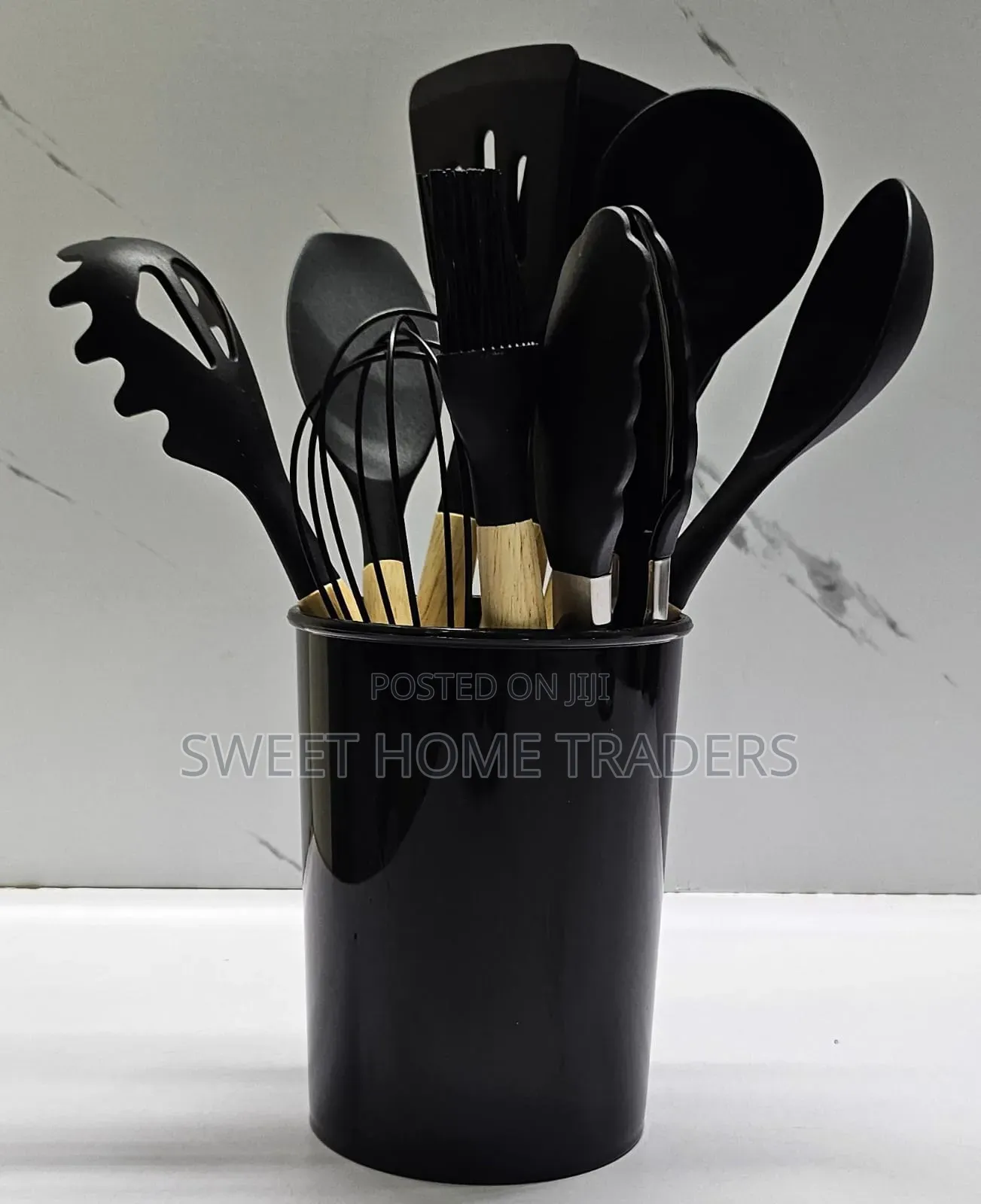 11 PCS Silicone Spoon Black 