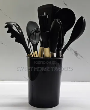 11 PCS Silicone Spoon Black 