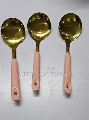 *Single High Quality Golden Serving Spoon