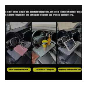 *Wooden Slotted Steering Wheel Table Tray