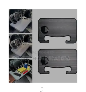 *Wooden Slotted Steering Wheel Table Tray for Food, Phone and Laptop