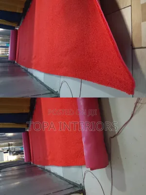 Red Outdoor Rugs Water Resistant PVC Walkway Antislip Runners