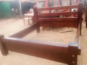 5x6 Minimalist Pure Mahogany Solid Bed