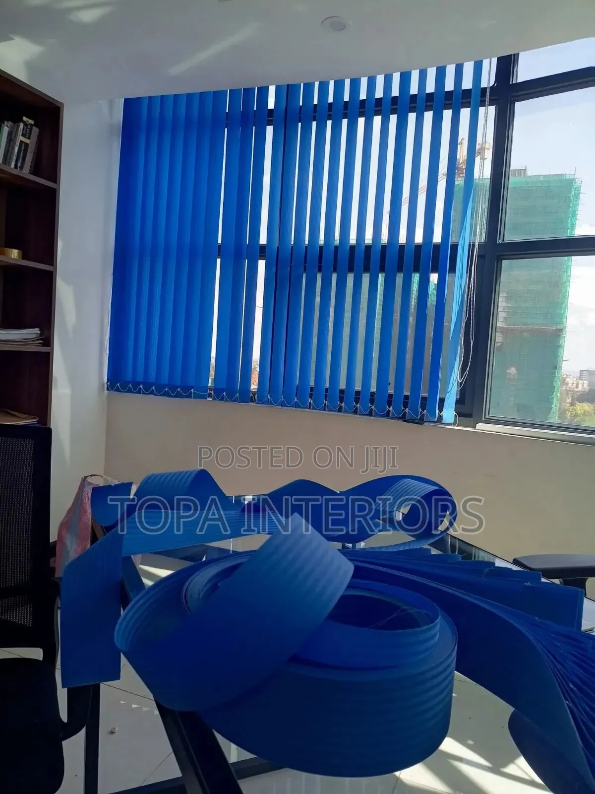 Blue Colour Vertical Office Curtain Blinders