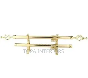 Drapery Gold Curtain Rods Adjustable Chinese 2m Double Window Poles