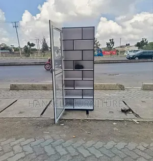 Slim Space-Saving Bookshelf
 With Glass Door