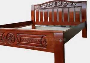 5x6 Mahogany Hardwood Beds With Headboard Sturdy,Elegant Comfortable