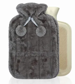 Large 2l Natural Rubber Hot Water Bottle With Warm Fleece Cover
