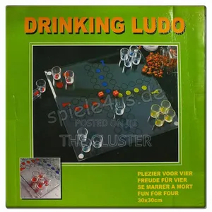 4 Cups Glass Drinking Ludo Game
