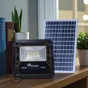 100w Solar Flood Light With Inbuilt Battery Remote Control Ip66
