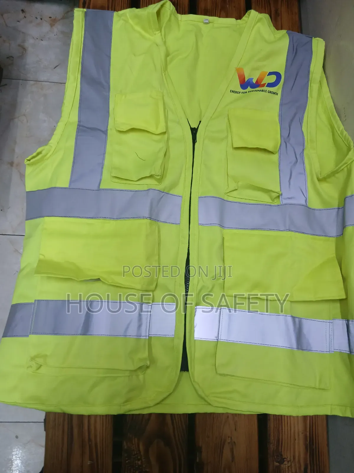 Luminous Green Haf Jacket With Silver Reflectors