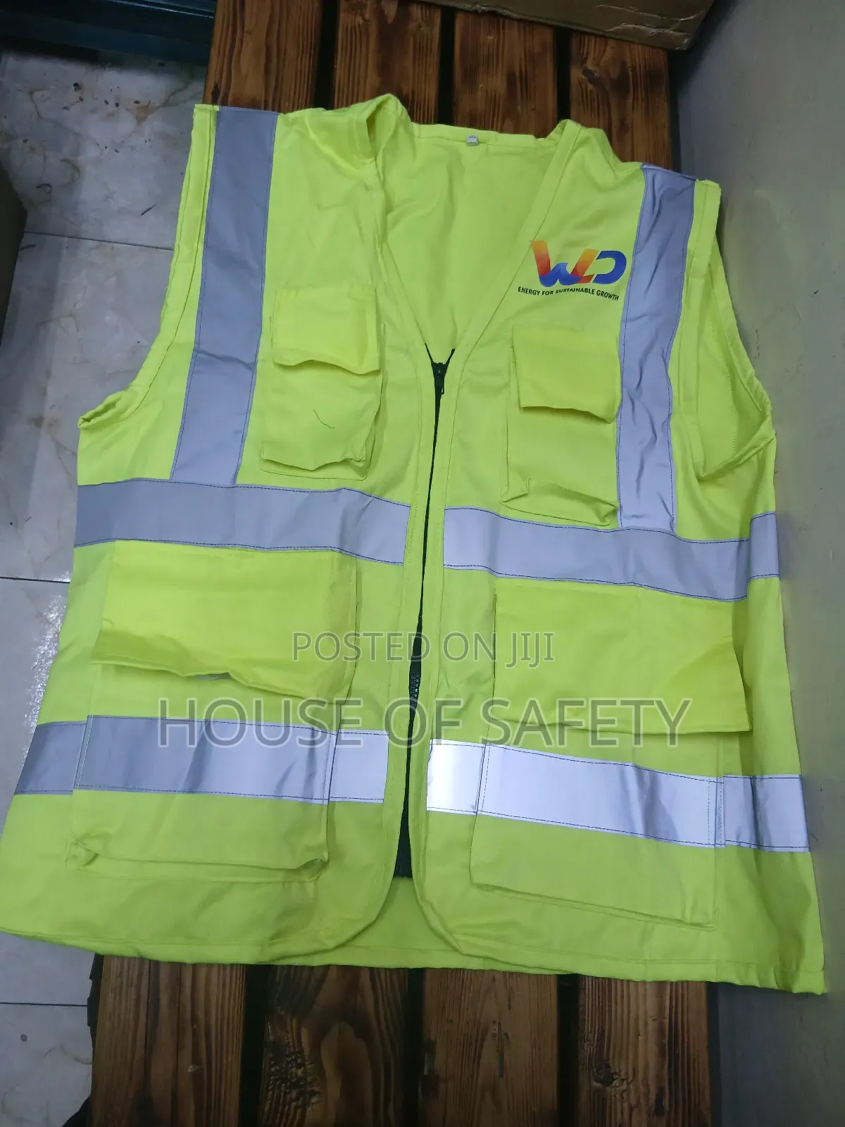 Luminous Green Haf Jacket With Silver Reflectors