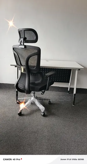 Modern Imported Metallic It Table+ Orthopedic Double Back Chair