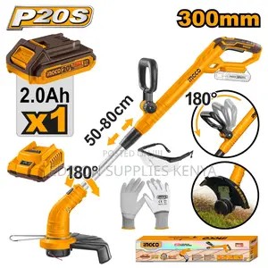 Cordless Grass Trimmer Ingco Rechargeable Brush Cutter String Shears