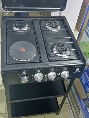 Nunix 3 Gas+1 Electric Standing Gas Cooker With Shelves Nu-,1