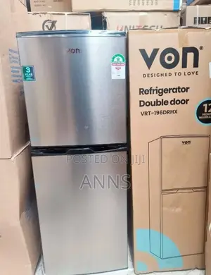 Von 195l Double Door Refrigerator (Silver Body) VRT