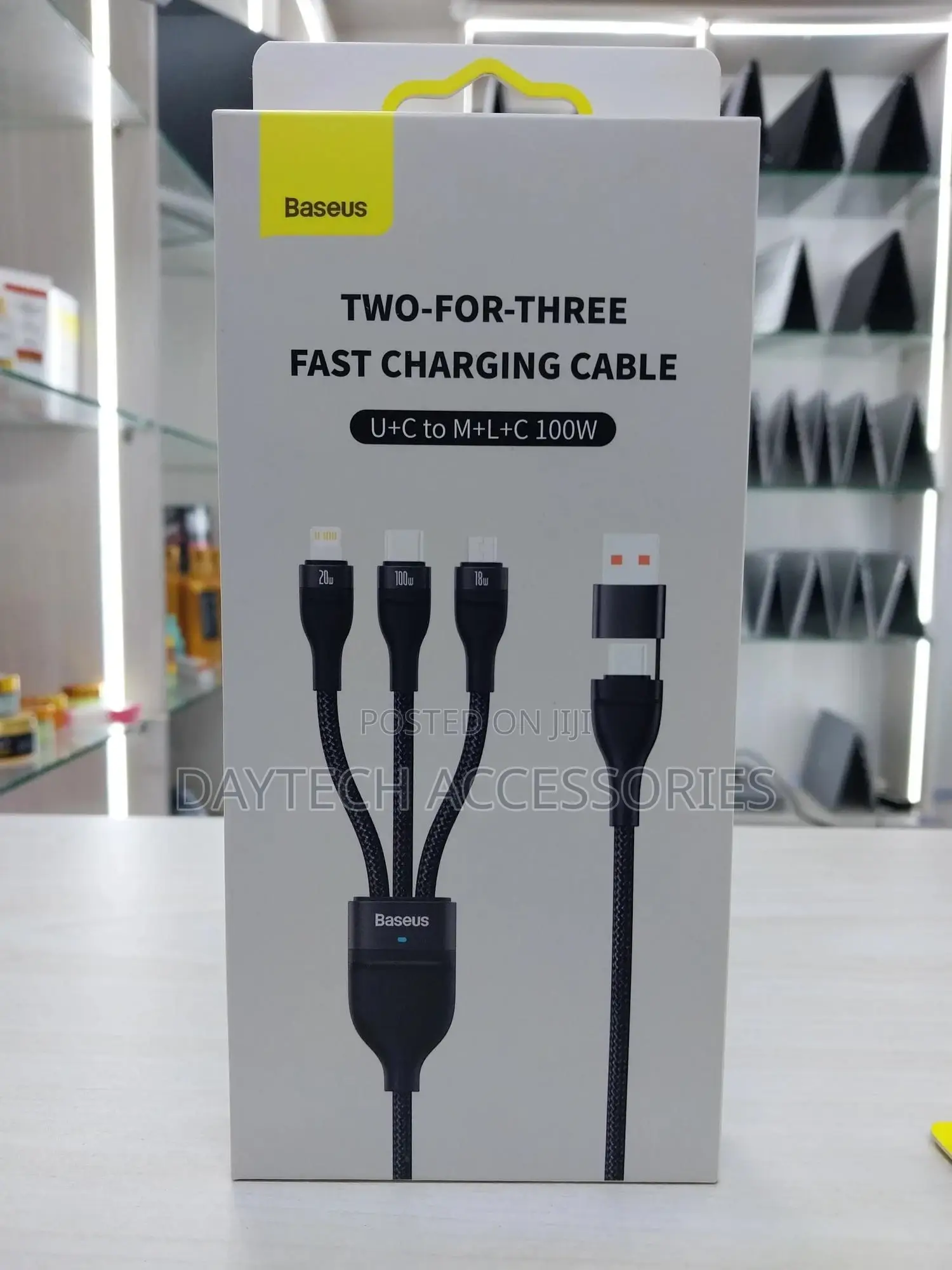 The Baseus Flash Series Two-for-Three Fast Charging Cable.