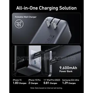 Anker Prime 2-in-1 Power Bank and Wall Charger 9600mah 65w