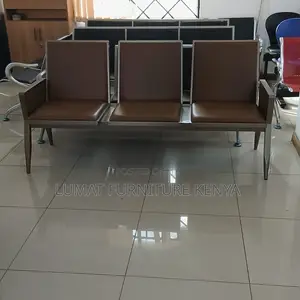 Brown 3 Seater Reception Heavy Duty Bench