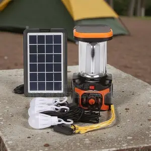 Solar Home Lighting System With Torch, 3w Led Bulbs and Fm Radio