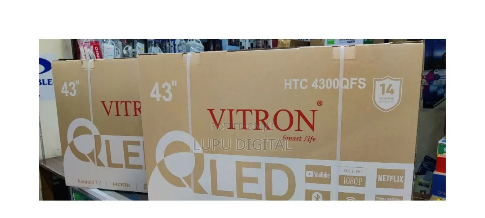 Vitron 43 Inches Qled Smart Android Frameless With Bluetooth