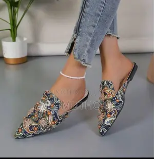 Luxury Women's Decorated Flat Mules Size 36 -40