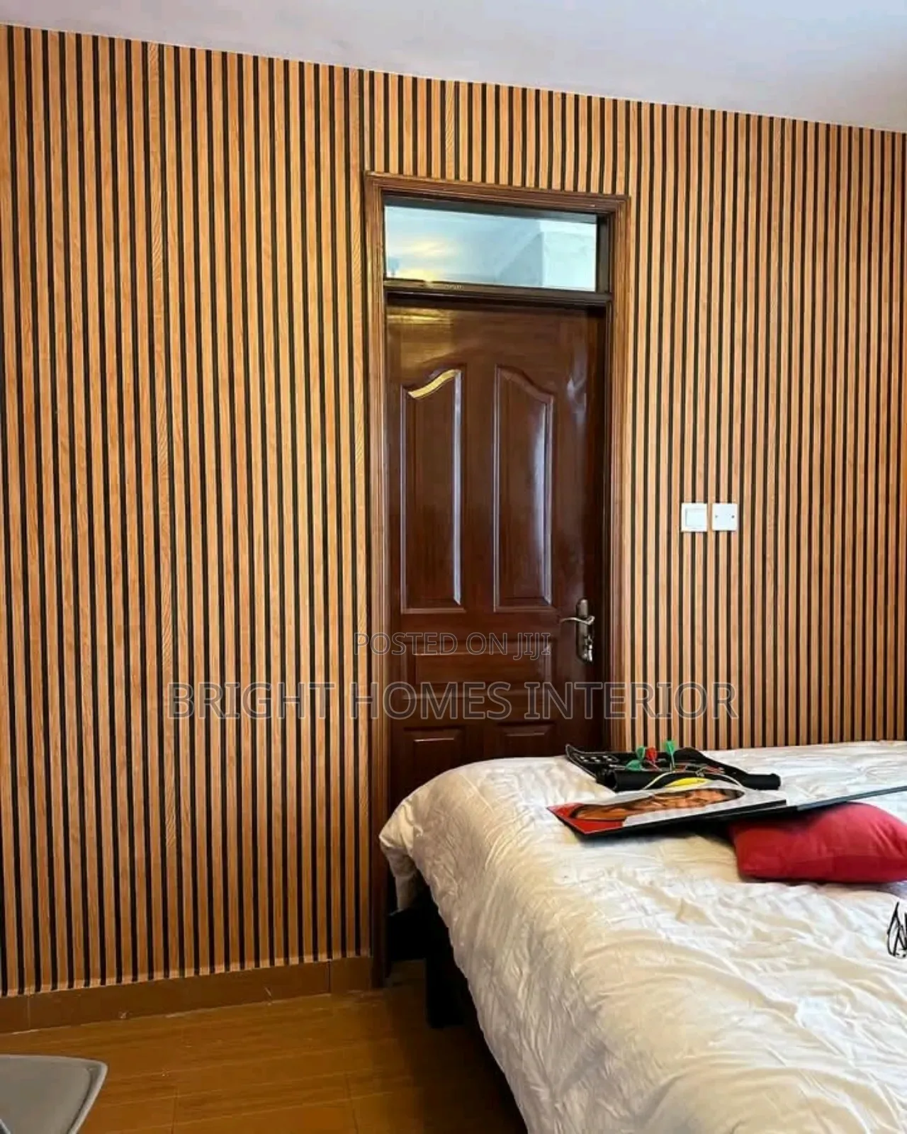 Brown Flutted Wallpaper Panel Like Flutted Wallpaper