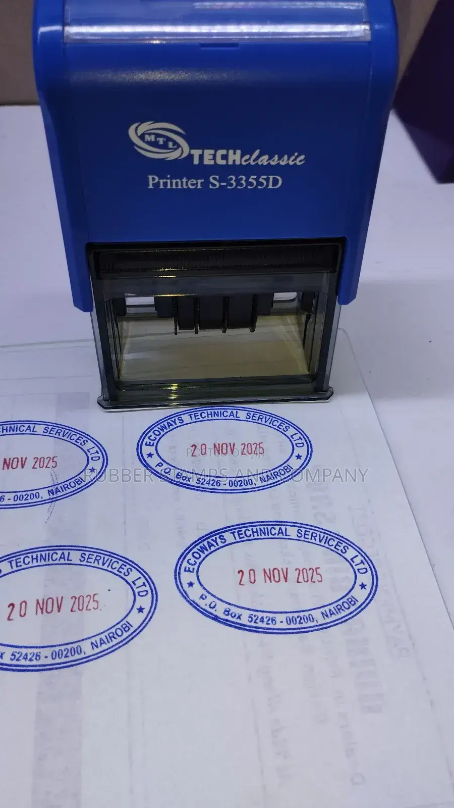 Tech Self Inking Rubber Stamp With Changeable Dates