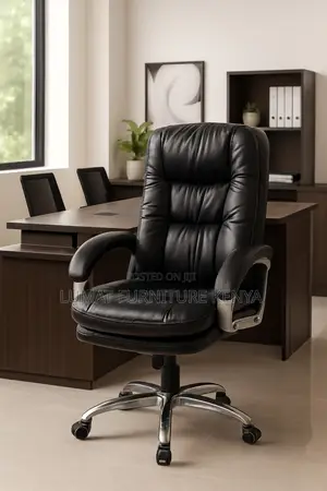 Black Leather Secretarial Office Seat