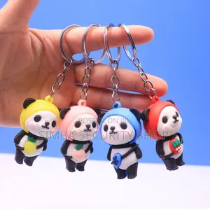 3d Cute Panda PVC Silicone Keychain Gift Keyholder Ladies Women Girls