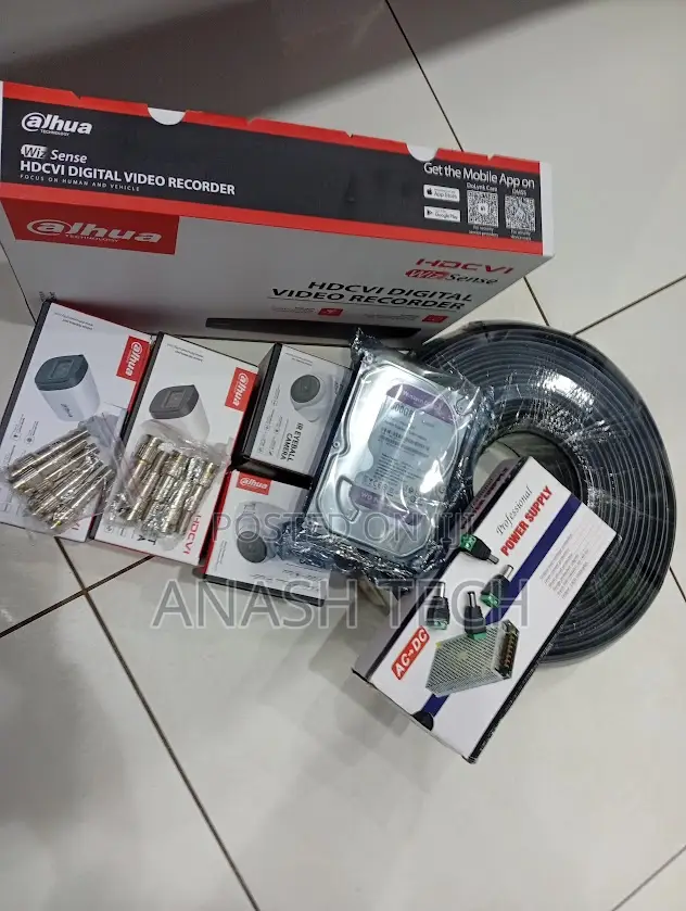 4 Channel Dahua Camera Package Full Kit With 4 Cameras