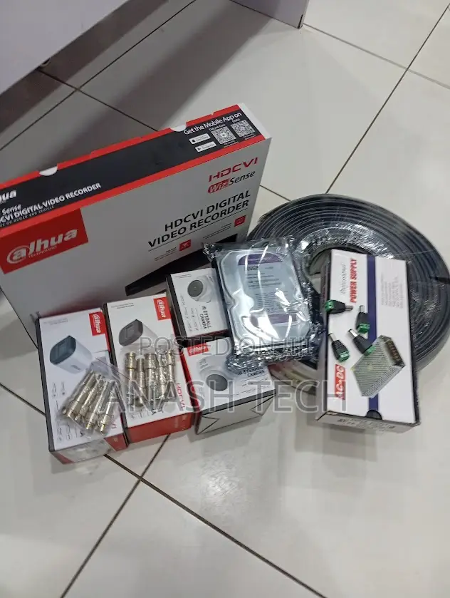Powerfull Dahua CCTV 4 Camera Set Full Package With Night Vision